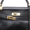 HERMES Kelly 32 vintage in black box retourné leather