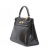 HERMES Vintage Kelly 28 in black box returned leather