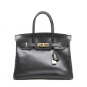 HERMES Birkin 30 in black box leather