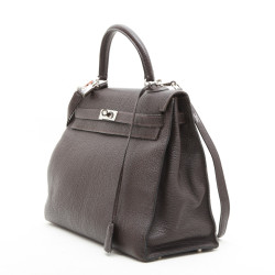 Sac Kelly II  T35 HERMES avec bandoulière cuir grainé marron