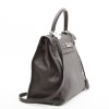 HERMES Kelly II T35 saddle stitch bag in brown grained leather