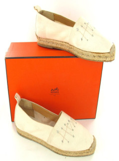 Espadrille T 39 HERMES beige clair