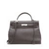 HERMES Kelly II T35 saddle stitch bag in brown grained leather