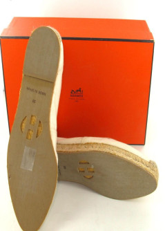 Espadrille T 39 HERMES beige clair