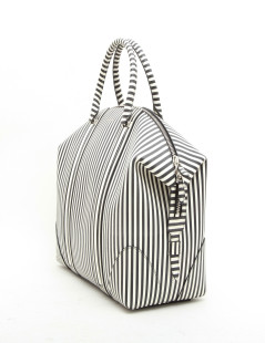 GIVENCHY weekend bag in black and white striped leather