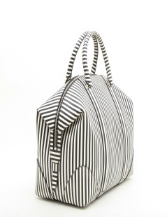 GIVENCHY weekend bag in black and white striped leather