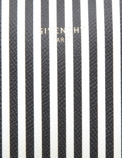 GIVENCHY weekend bag in black and white striped leather