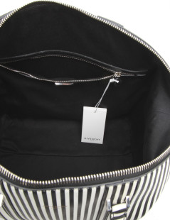 GIVENCHY weekend bag in black and white striped leather