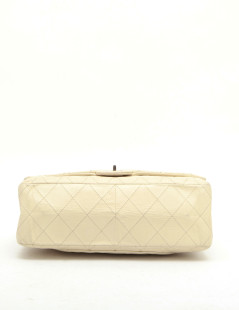 CHANEL maxi jumbo double flap bag in aged ivory leather