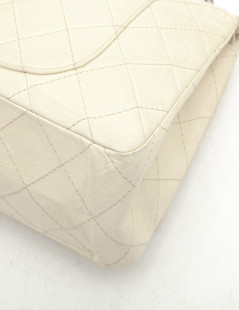 CHANEL maxi jumbo double flap bag in aged ivory leather