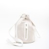 Sac Seau HERMES toile et cuir beige et blanc