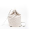 HERMES bucket bag in white canvas and leather