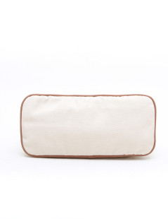 Pochette HERMES toile ecru GM