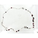 CHANEL Pearl cherry colour and cc rhinestone necklace