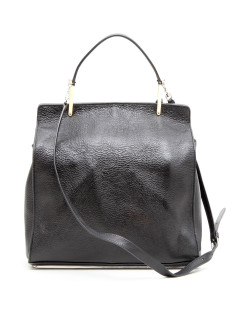 Sac BALENCIAGA cuir et autruche noir