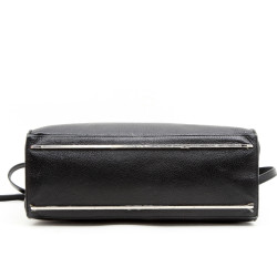 BALENCIAGA 'Le Dix' bag in shiny black grained leather and ostrich