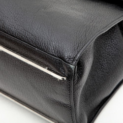 Sac BALENCIAGA cuir et autruche noir