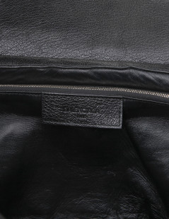 BALENCIAGA 'Le Dix' bag in shiny black grained leather and ostrich