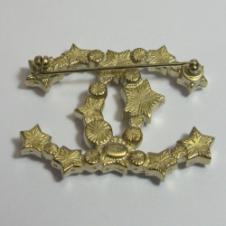 Broche Chanel dorée et nacrée