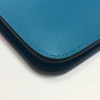 Portefeuille Dogon HERMES en veau swift turquoise