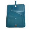 Portefeuille Dogon HERMES en veau swift turquoise