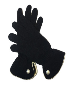 Gants MURIEL noir et cuir doré