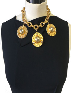 CELINE vintage chain necklace in gilded metal