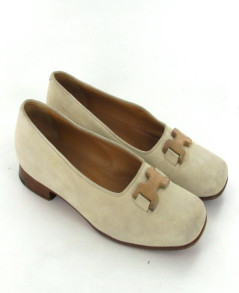 Ballerines HERMES T36 daim beige