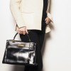 HERMES Vintage Kelly 28 in black box returned leather