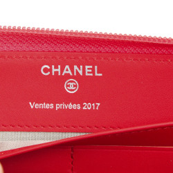 Porte monnaie zippé CHANEL grainé saumon