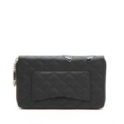 CHANEL wallet in black quilted smooth leather