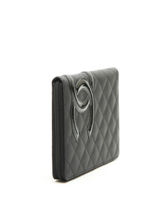 CHANEL wallet in black quilted smooth leather