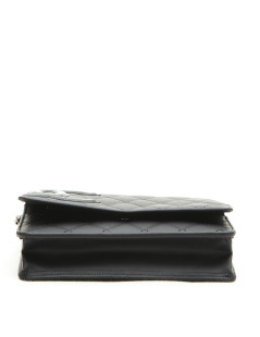 Sac CHANEL wallet cuir lisse matelassé noir