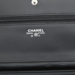 Sac CHANEL wallet cuir lisse matelassé noir