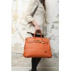 HERMES Birkin 40 bag in orange togo leather 