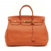 HERMES Birkin 40 bag in orange togo leather 