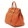 HERMES Birkin 40 bag in orange togo leather 