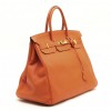 HERMES Birkin 40 bag in orange togo leather 