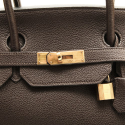 HERMES Birkin 40 bag in brown taurillon clémence leather