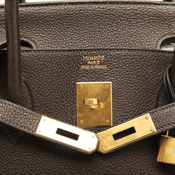 Birkin 40 HERMES  cuir taurillon clémence marron