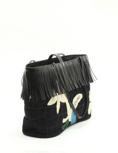 CHANEL bag with fringes in multicolored fabric