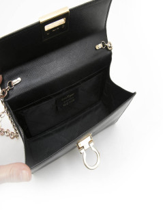 Mini sac FERRAGAMO cuir grainé noir