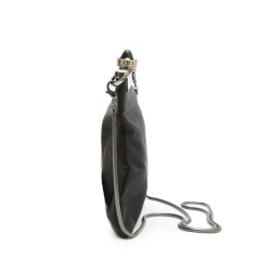 Mini sac pochette ALAIA en satin noir