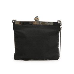 Mini sac pochette ALAIA en satin noir