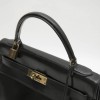 HERMES Vintage Kelly 32 bag in black box leather