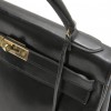 HERMES Vintage Kelly 32 bag in black box leather