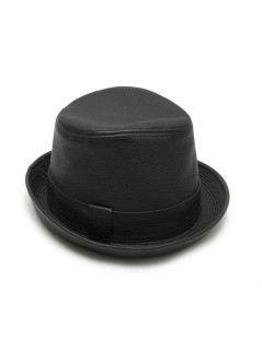 HERMES  hat in black taurillon clémence leather size 58