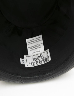 HERMES  hat in black taurillon clémence leather size 58