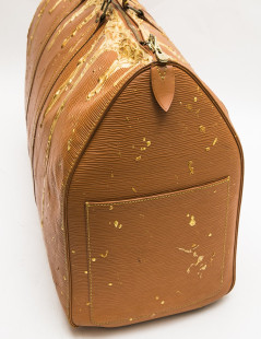 LOUIS VUITTON 'Keepall' customized bag in cipengo gold épi leather