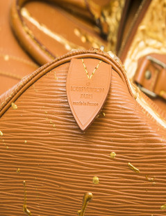 LOUIS VUITTON 'Keepall' customized bag in cipengo gold épi leather